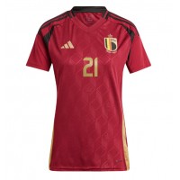 Camiseta Bélgica Timothy Castagne #21 Primera Equipación para mujer Eurocopa 2024 manga corta